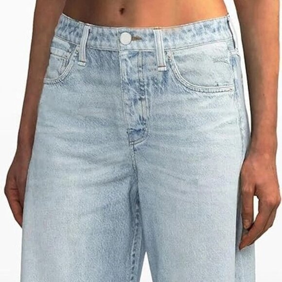 AnotherChill High-Waisted Wide-Leg Denim Sweatpant Jeans – Light Wash – Size XS - Picture 5 of 7